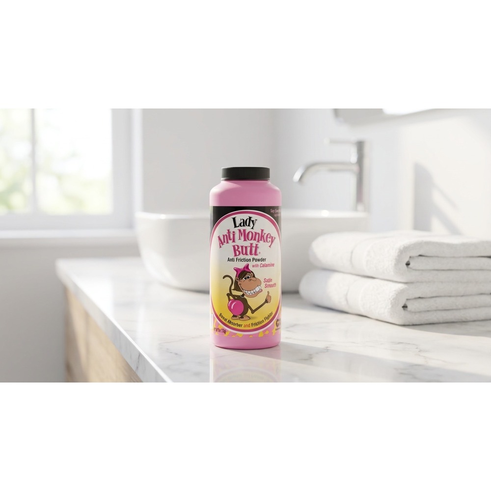 Lady Anti Monkey Butt Anti Friction Powder with Calamine 6oz Pink Bottle NEW